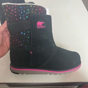 Sorel -Children's boots Black&Pink Star Rylee Suede Boot - Big Kid 7 waterproof